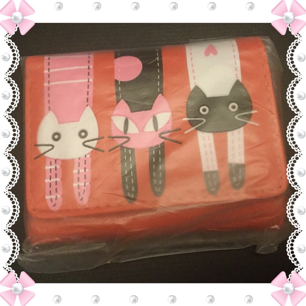 🆕👛🐈‍⬛AUCTION PRICE 👩🏻‍⚖️Cute Red Cat Wallet